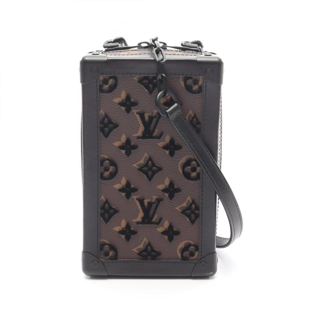 Louis Vuitton Vertical Soft Trunk Tuftage Shoulder Bag Leather Brown Black